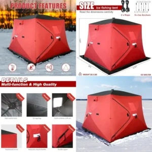 300D/600D Insulated Ice ishing Shelter 2-3 Person,