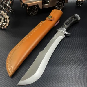 A Black Wooden Handle Outdoor Knife, High Hardness Portable Knife,